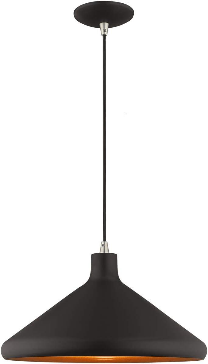 Livex Lighting Metal Shade 1 - Light Chandelier in  Black