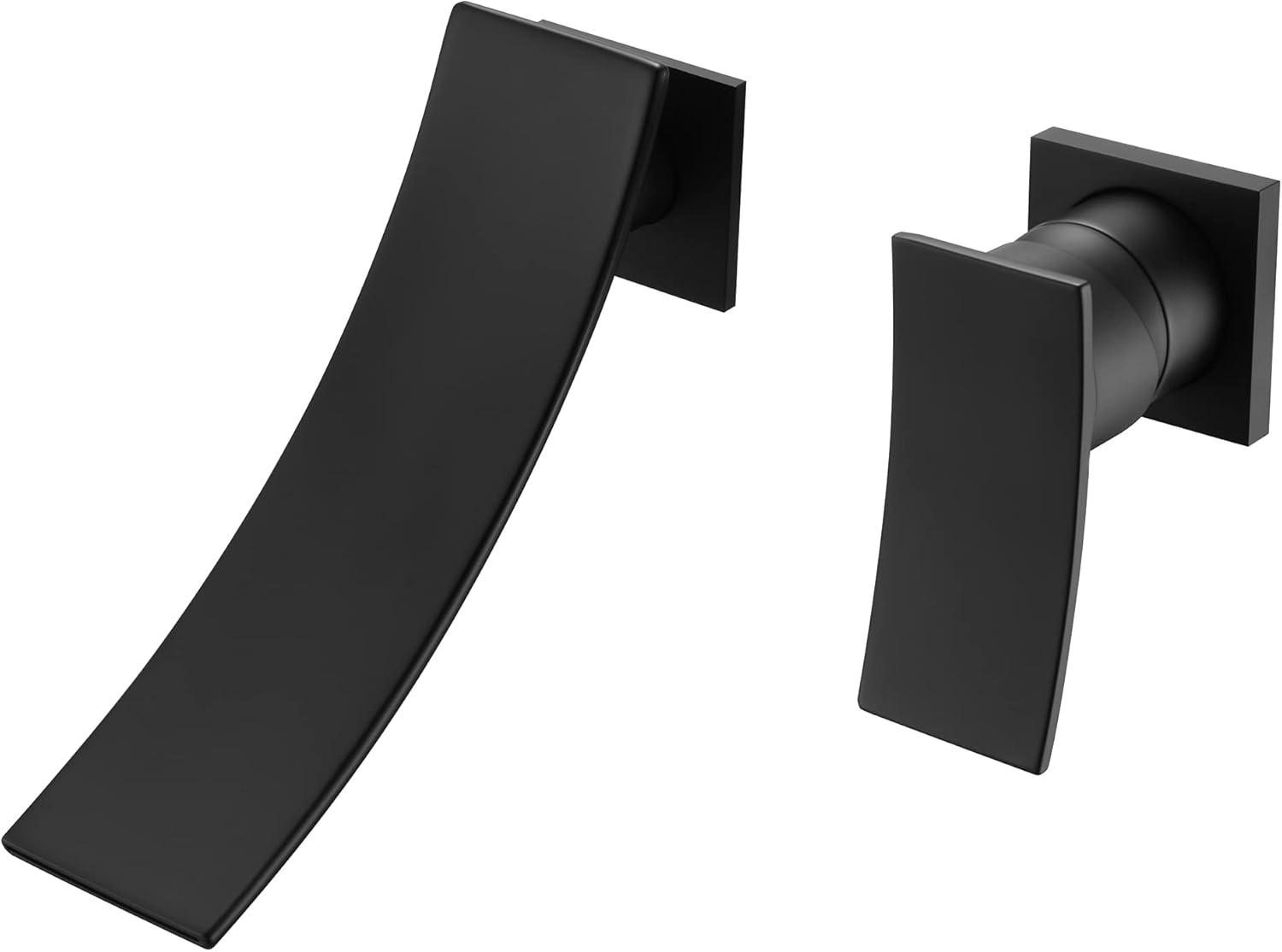 Wall Mount Bathroom Vanity Faucet, Waterfall Bathroom Faucet, Lavatory Faucet