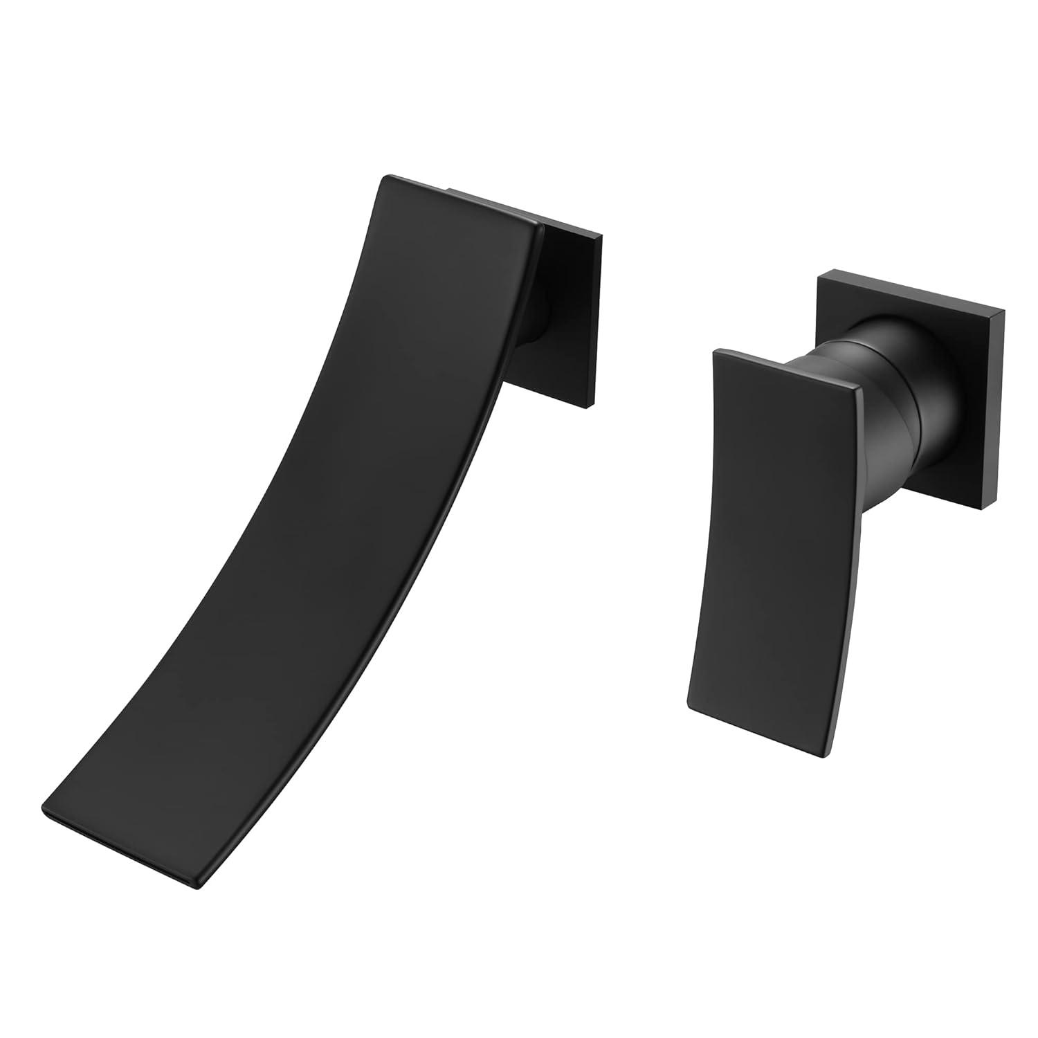 Wall Mount Bathroom Vanity Faucet, Waterfall Bathroom Faucet, Lavatory Faucet