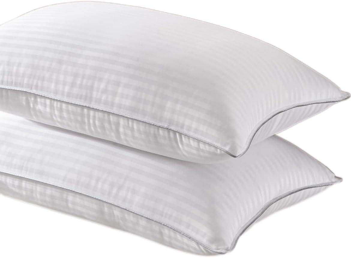 Dafinner 100% Egyptian Cotton Bed Pillows Set of 2, Queen Size Down Alternative Pillow Inserts, Cloud Fluffy Adjustable Stomach, Back, and Side Sleeper Pillows(20"x30", White)