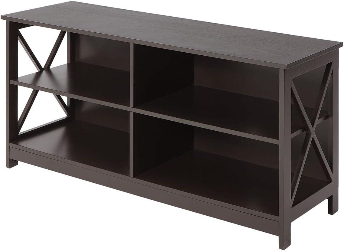 Espresso Brown MDF Open Shelf TV Stand