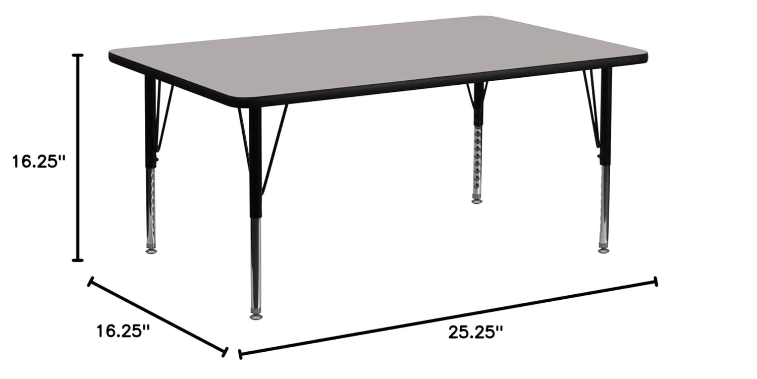 Goddard 24''W x 48''L Rectangular HP Laminate Activity Table - Adjustable Legs