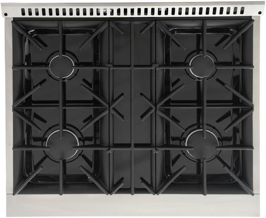 Kucht Professional 30" Modern Stainless Steel Natural Gas Range in White/Silver