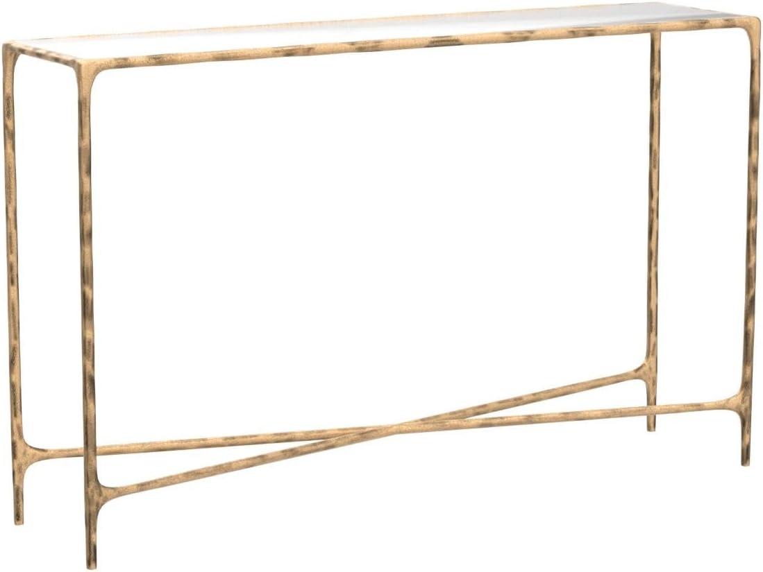 Evelynn Aristocratic Airy Glamour 48'' Brass & White Marble Console Table