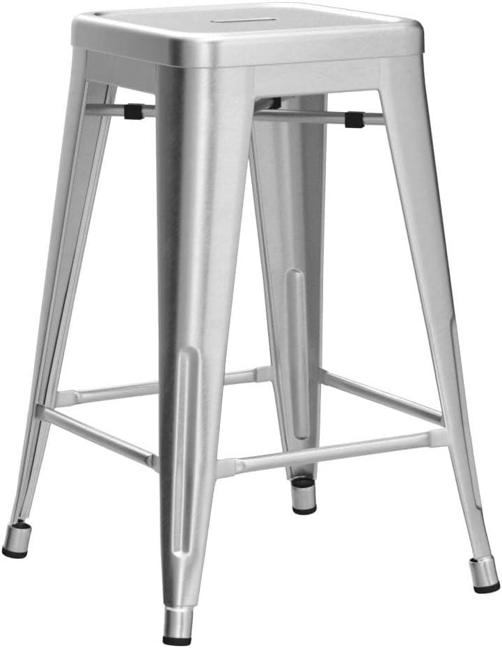 Williston Forge Kohki 24" Counter Stool Metal Bar Stools Counter Height Barstools Backless Indoor/Outdoor Bar Stools Kitchen Counter Stools Chairs(Set of 4)