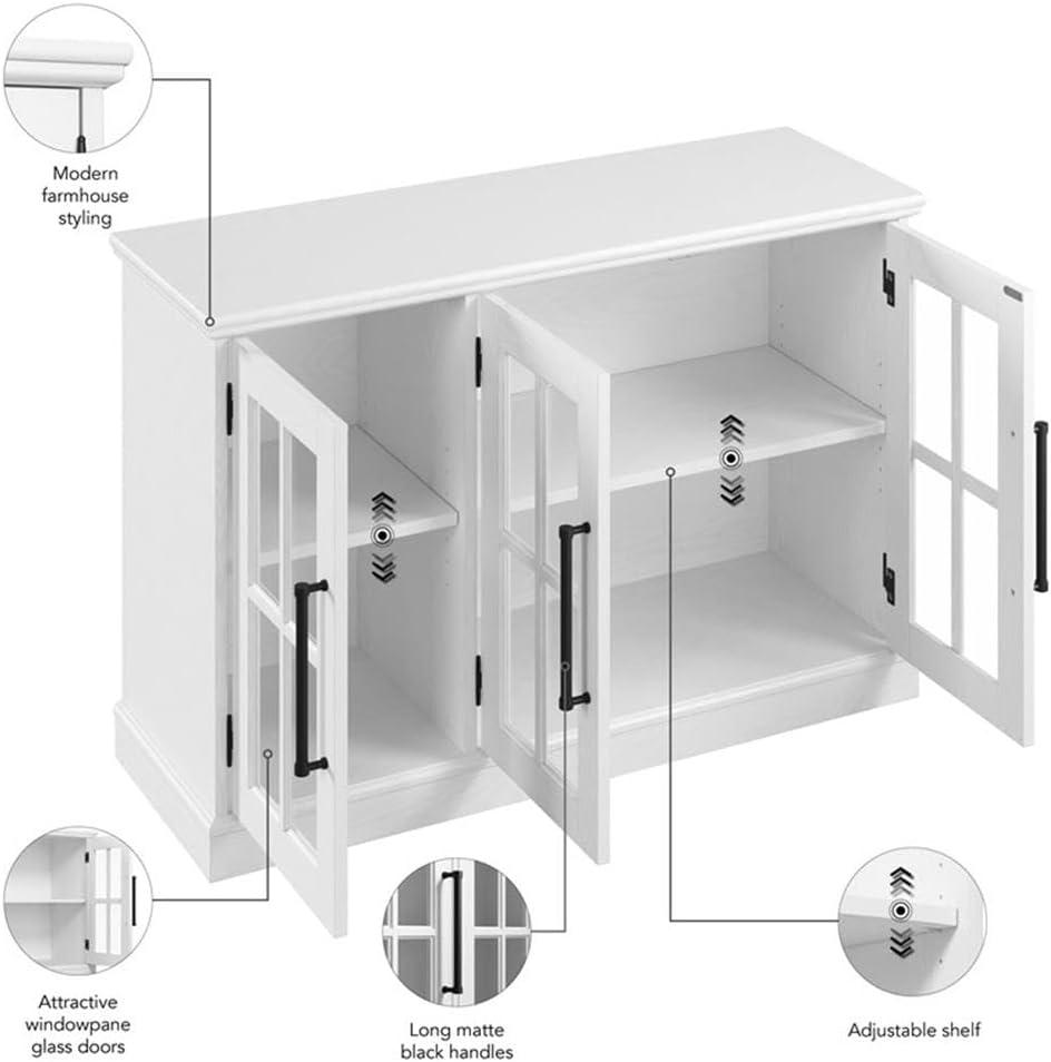 Bush Furniture Westbrook 46W Sideboard Cabinet in Ash White