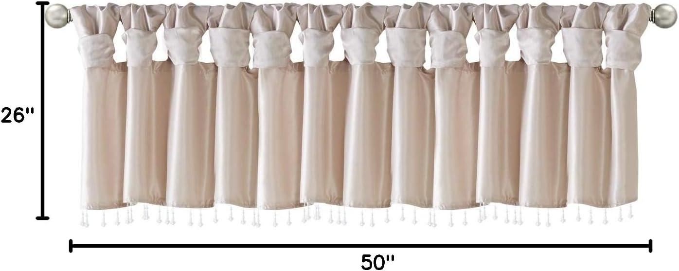 Madison Park Emilia Lightweight Faux Silk Single Valance with Beads