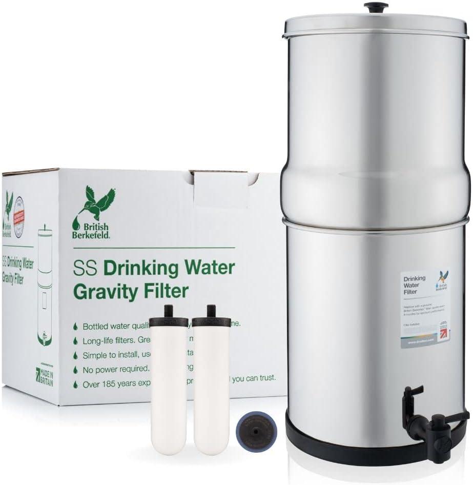 British Berkefeld Stainless Steel 6 Liter Gravity Water Filter System