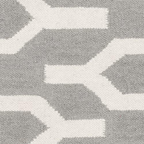 Dhurries DHU630 Hand Woven Runner Rug - Silver/Ivory - 2'6"x7' - Safavieh.