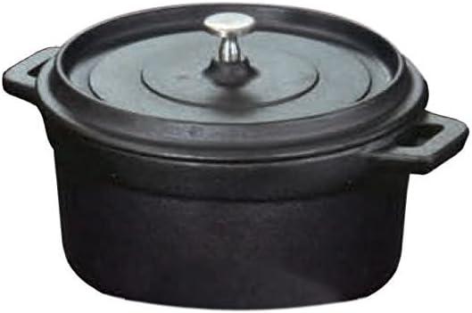 Black Cast Iron Mini Round Casserole Dish with Lid