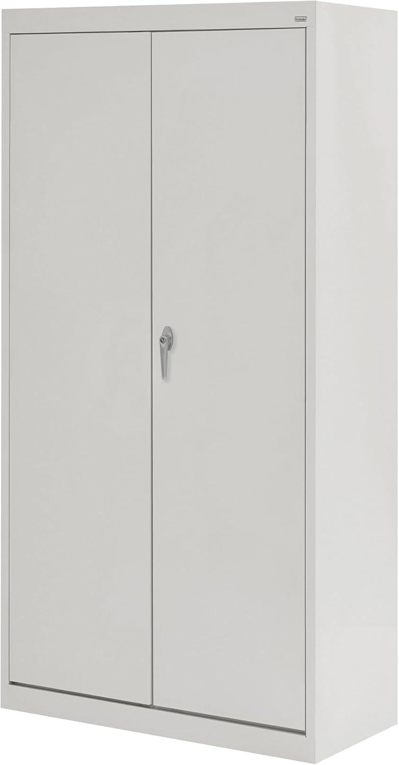 Dove Gray Lockable Steel Janitorial Cabinet with Spill Containment