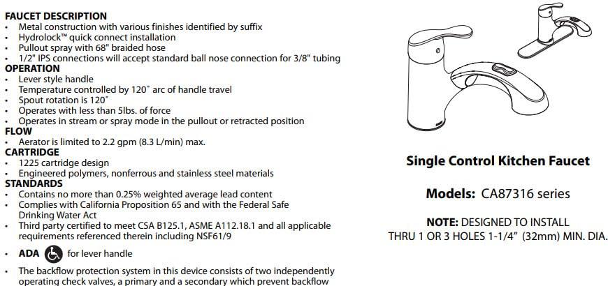 MOEN Renzo Spot Resist Stainless 9 in. H Pull Out Sprayer Kitchen Faucet with 360° Spout Swivel and PowerClean