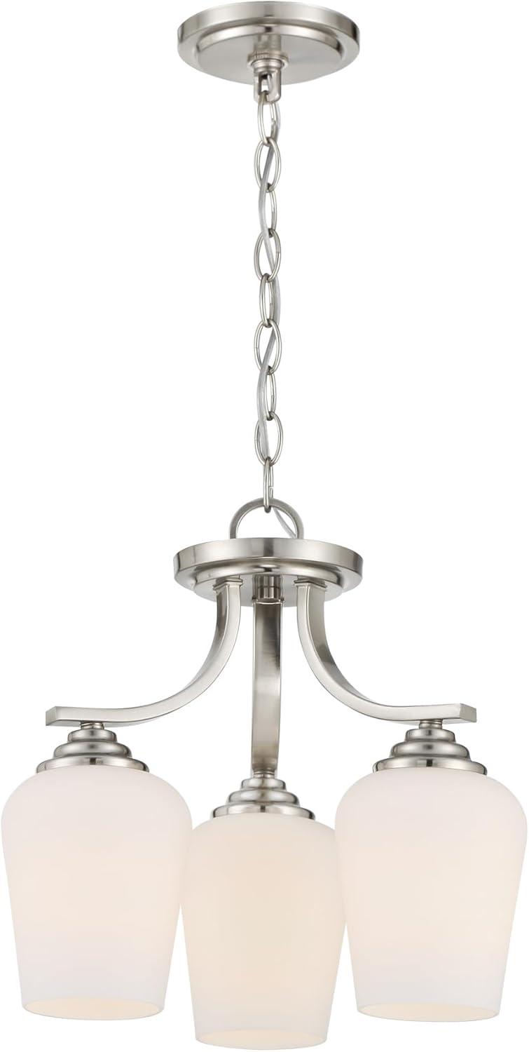 3 Light Convertible Chandelier-Brushed Nickel Finish    -Traditional Installation Minka Lavery 4926-84
