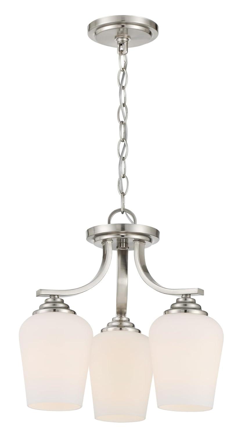 3 Light Convertible Chandelier-Brushed Nickel Finish    -Traditional Installation Minka Lavery 4926-84