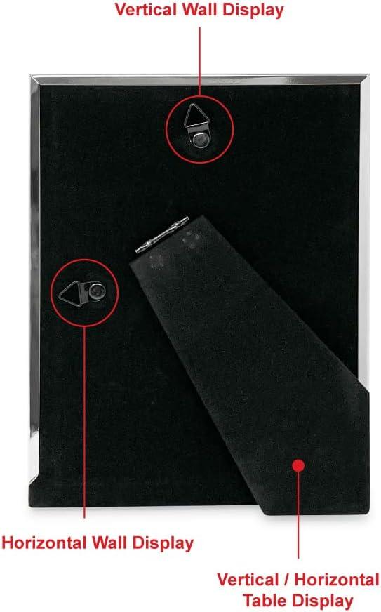 Isaac Jacobs 6x8 Matted 4x6 Silver Metal Picture Frame, Classic Metal Photo Frame Made For Tabletop & Hanging Display, Home and Office Dcor, Photo Gallery and Wall Art