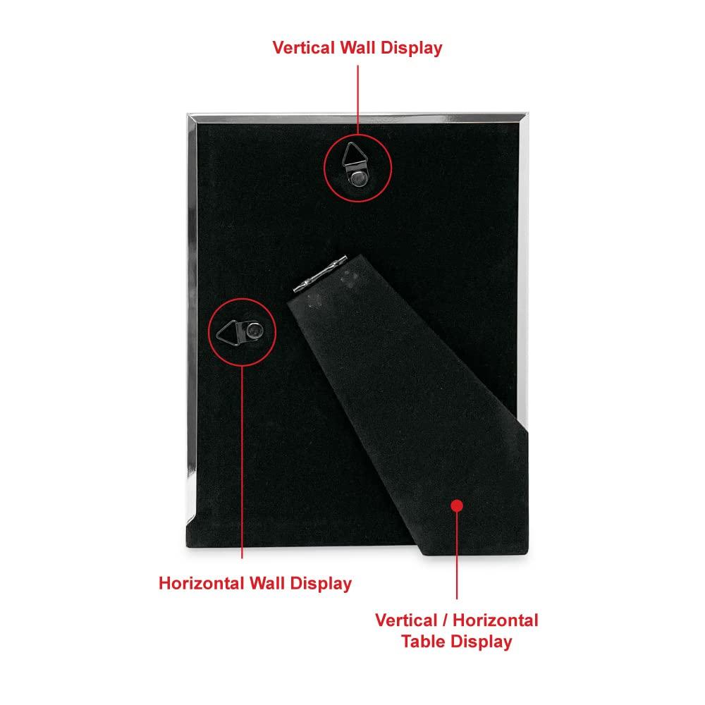 Isaac Jacobs 6x8 Matted 4x6 Silver Metal Picture Frame, Classic Metal Photo Frame Made For Tabletop & Hanging Display, Home and Office Dcor, Photo Gallery and Wall Art