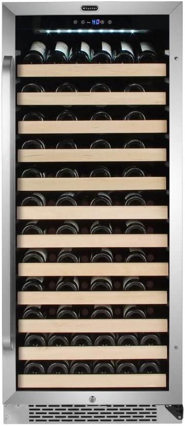 Stainless Steel 100-Bottle Freestanding Wine Cooler with LED Lighting