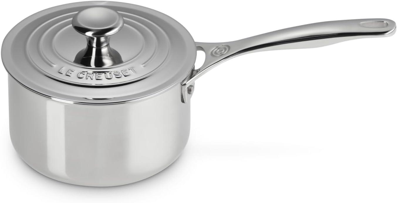 Le Creuset 2 Quart Stainless Steel Saucier with Lid