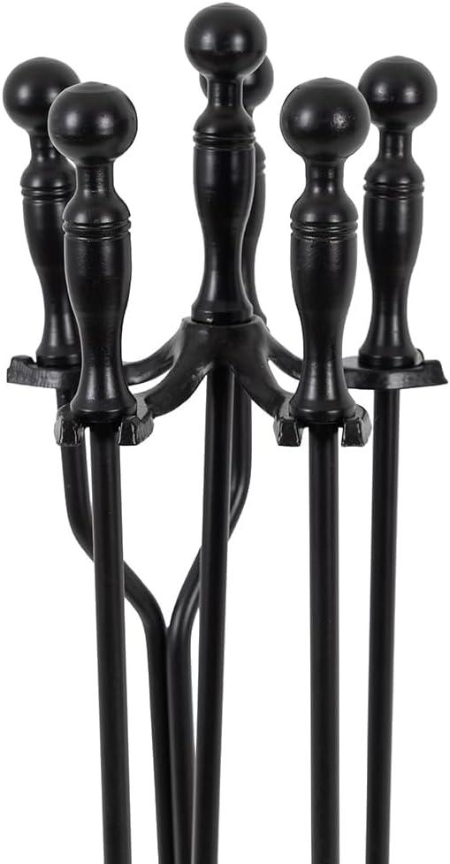 Modern Ember Cascade 5 Piece Fireplace Tool Set in Black