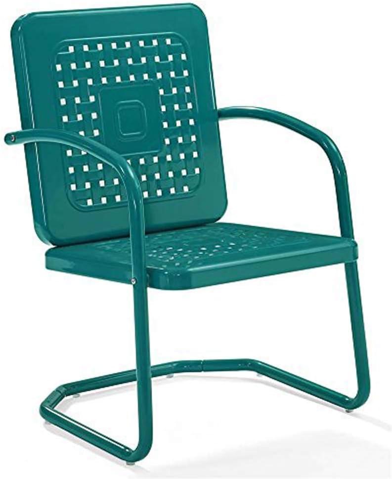 Vintage Turquoise Retro Metal Outdoor Armchair Set