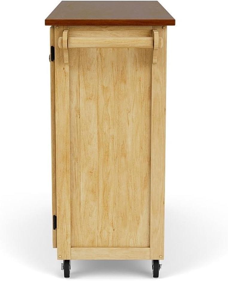 Homestyles Create-a-Cart Solid Wood Kitchen Cart in Natural with Cherry Top