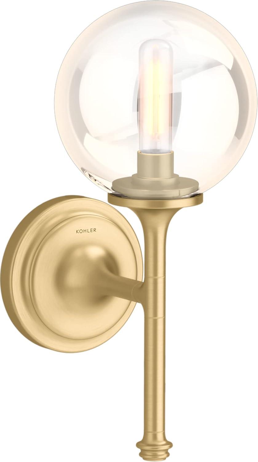 Bellera Brushed Brass 14" Wall Sconce with Glass Globe