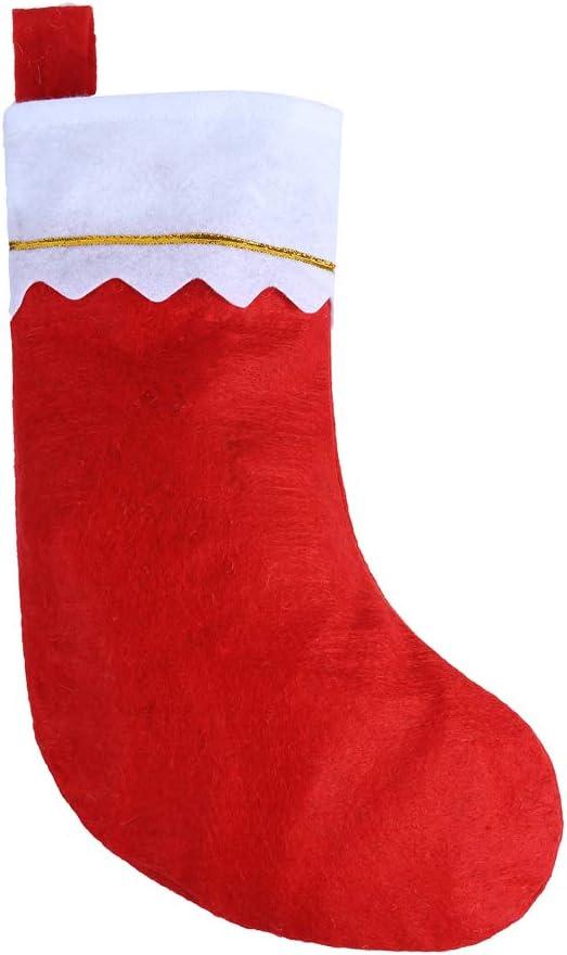 Kaireo 12 Pairs Christmas Stockings 15 Inches Red and White, Hangs Made of Non-woven Fabric for Family Christmas Holiday Decorations