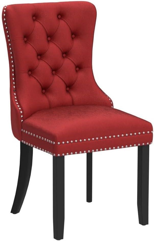 High-end Tufted Velvet Upholstered Nailhead Dining Chair (Set of 6)