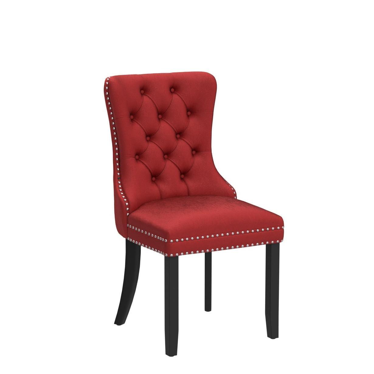 Rosdorf Park High-end Tufted Velvet Upholstered Nailhead Dining Chair