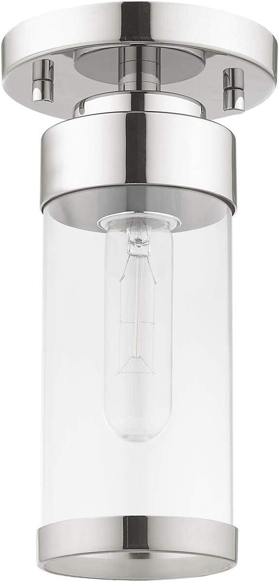 Livex Lighting Hillcrest 1 - Light Flush Mount in  Polished Chrome