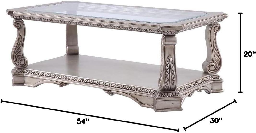 Dynasty Silver Glass Coffee Table