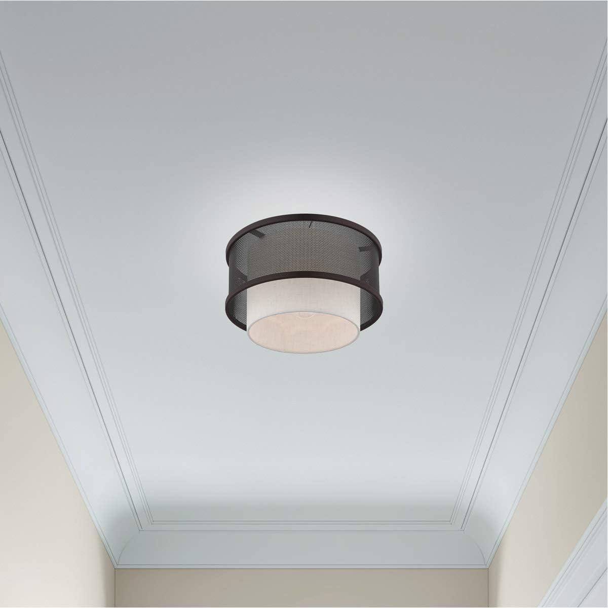 Livex Lighting Braddock 1 - Light Flush Mount in  Bronze