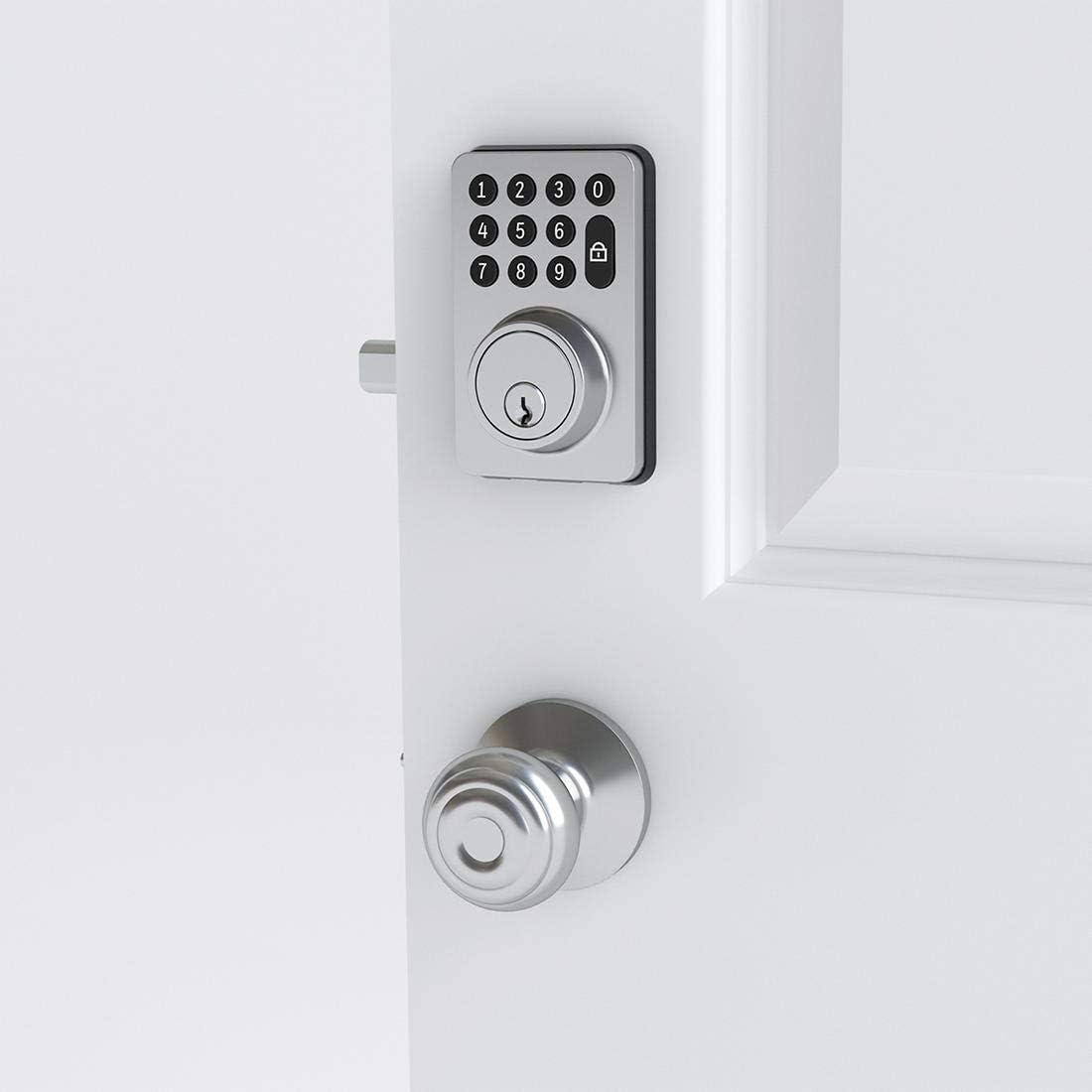 Honeywell Digital Deadbolt Door Lock with Electronic Keypad - Matte Silver: Battery Operated, Metal, Includes 2 Keys