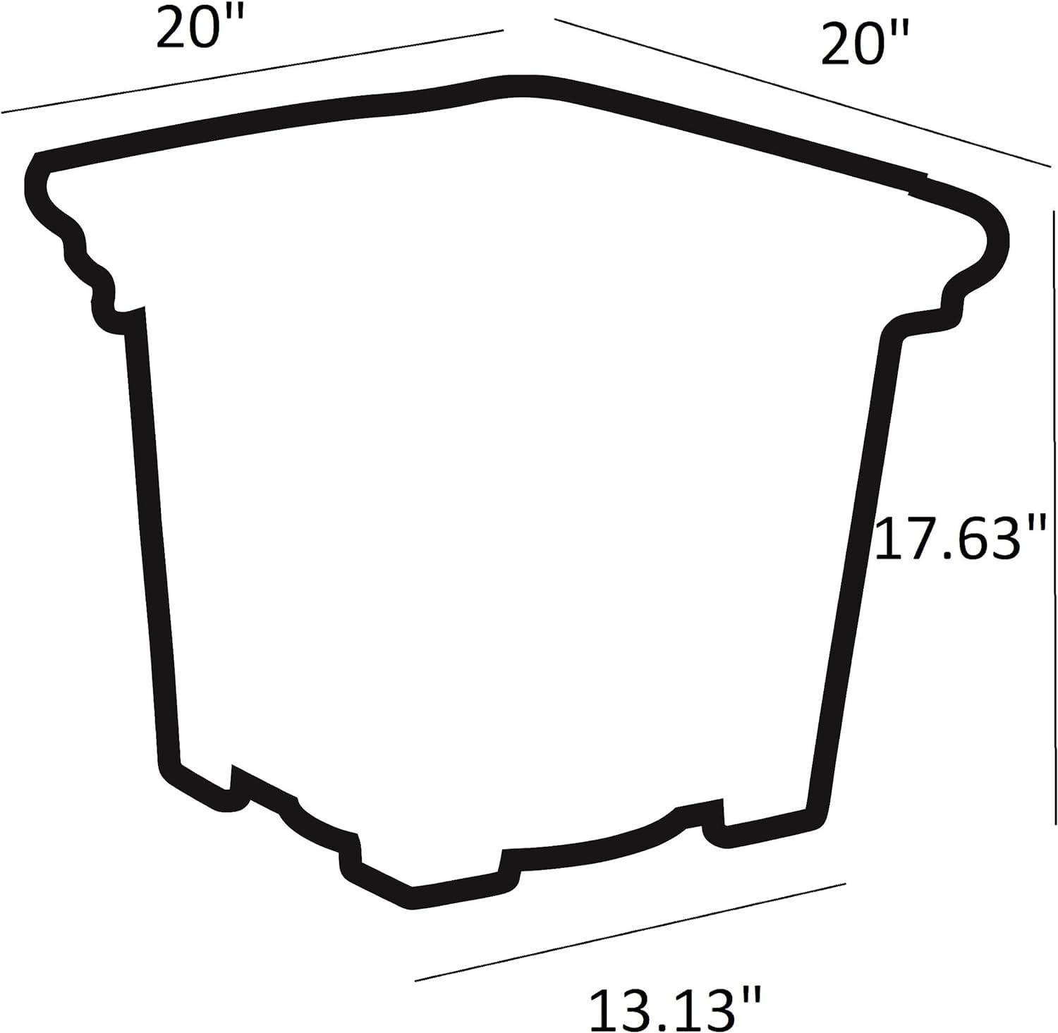 The HC Companies Terrazzo Plastic Square Planter, Terracotta, 20in