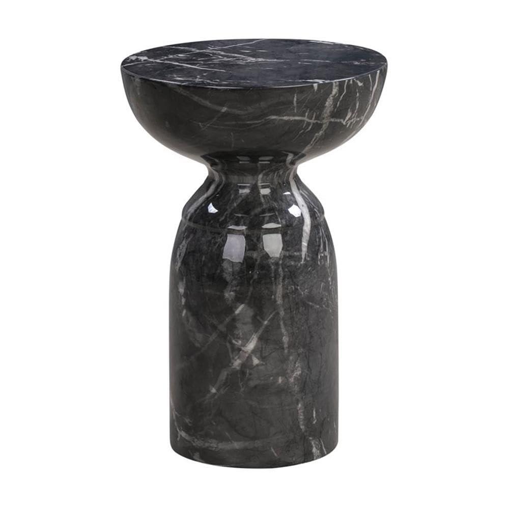Rue Black MarbleSide Table by TOV Furniture