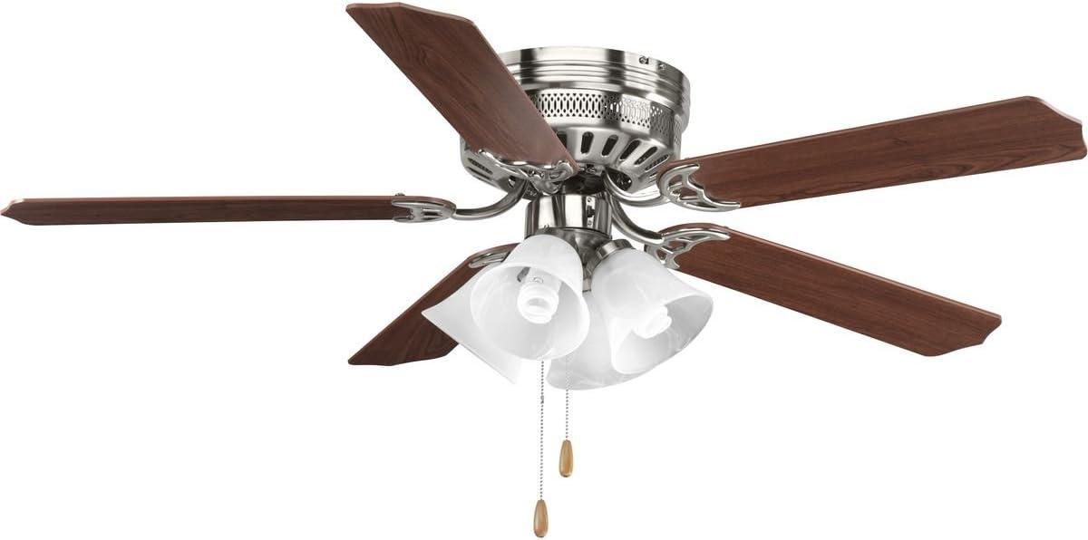 Progress Lighting Hugger 52 Hugger 52" 5 Blade Flush Mount Indoor Ceiling Fan - Nickel