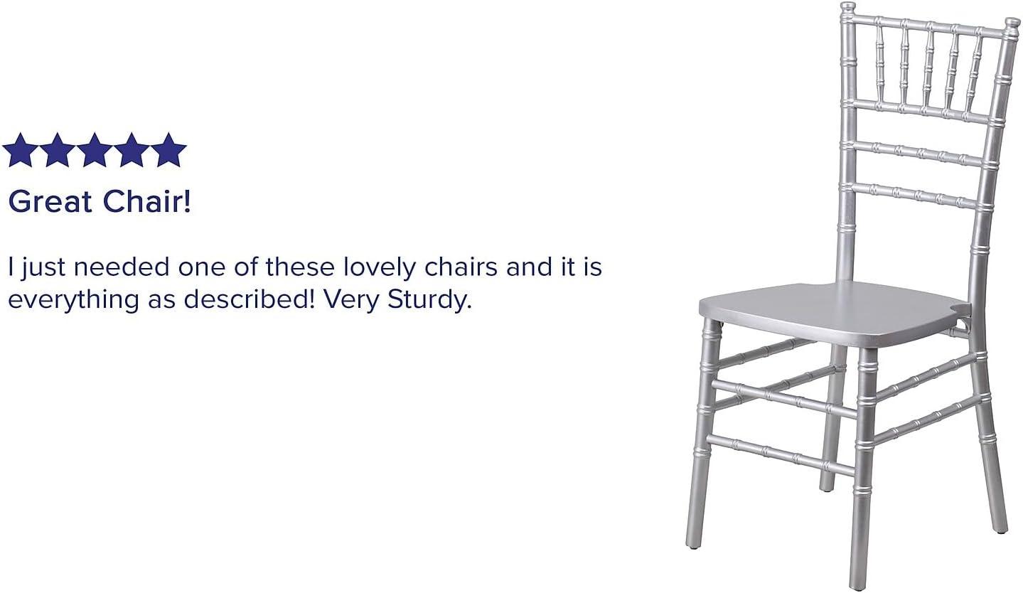 Flash Furniture HERCULES Series Silver Wood Chiavari Chair