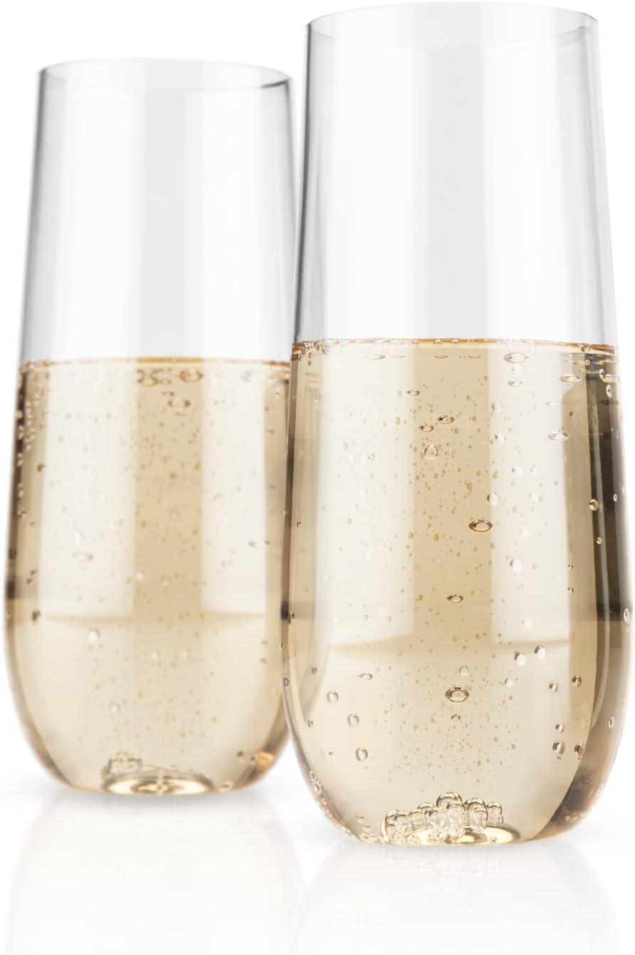 True Flexi Champagne Flutes, Drinking Glasses, Drinkware, 8oz, Set of 1