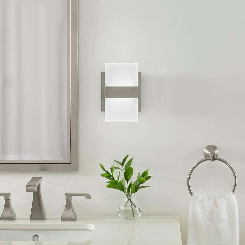 Brushed Nickel Frosted Acrylic 2-Light LED Sconce