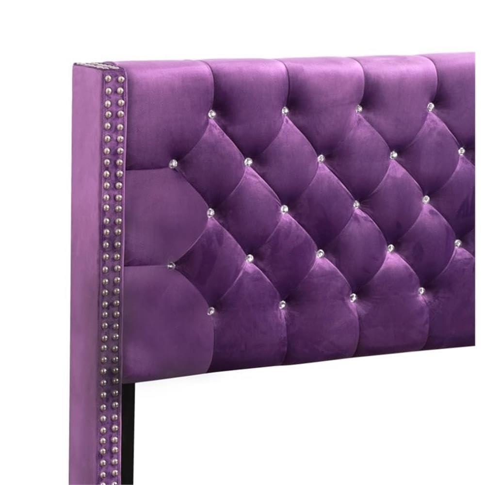 Glory Furniture Julie G1921-QB-UP Queen Upholstered Bed, Purple