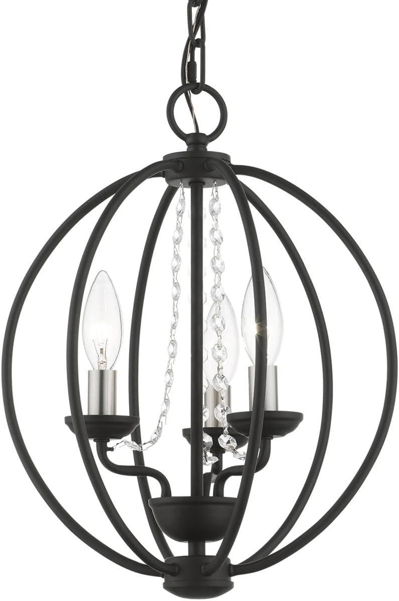 Livex Lighting Arabella 3 - Light Chandelier in Black/Brushed Nickel