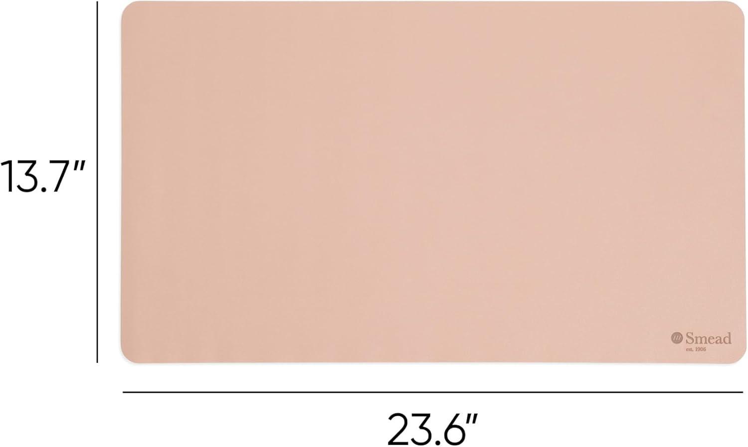 Dusty Rose Faux Leather Desk Pad 23.6" x 13.7"