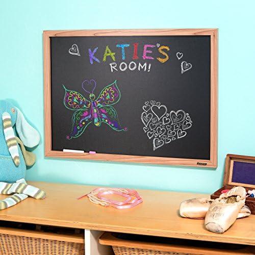17" x 23" Framed Chalkboard by B2C - Great for Home - Office - School. Includes Hanging Hardware - 1 Pack