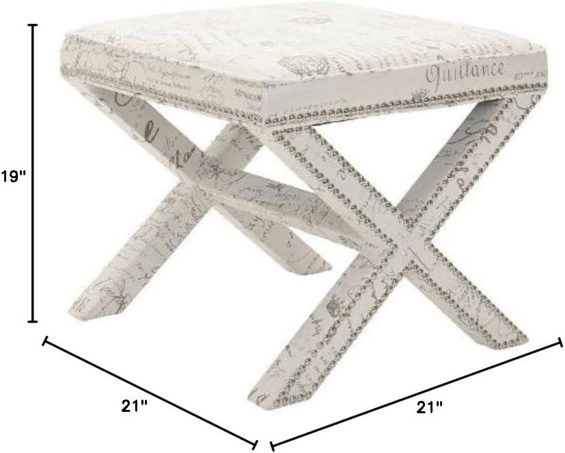 Palmer Ottoman with Nail Heads  - Safavieh