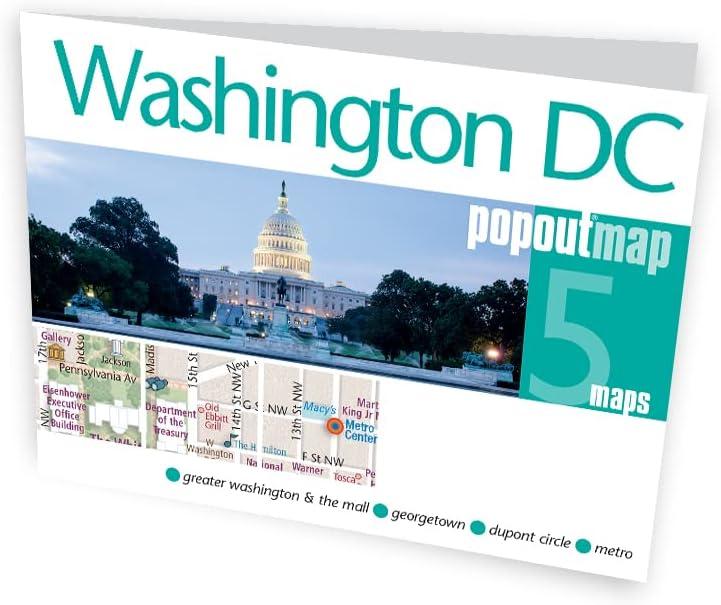Compact Washington DC PopOut Map with Detailed Coverage