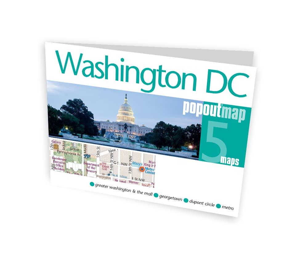 Compact Washington DC PopOut Map with Detailed Coverage