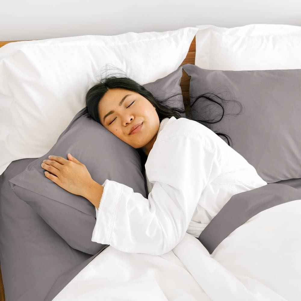 Jennifer Adams 400 Thread Count Cotton Sateen Sheet Sets (Queen, Graphite)