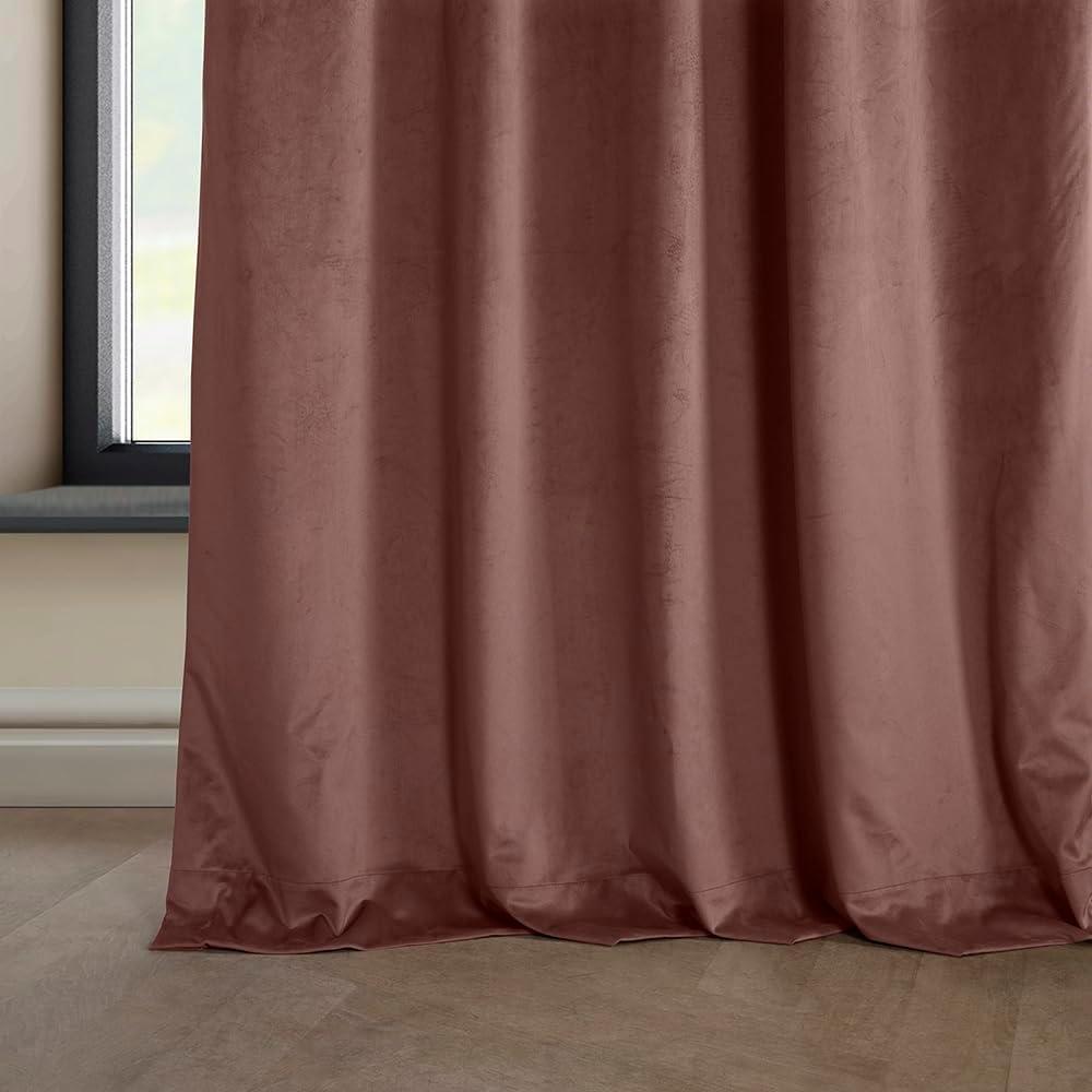 Wild Rose Velvet Room-Darkening Curtain Panel 84"