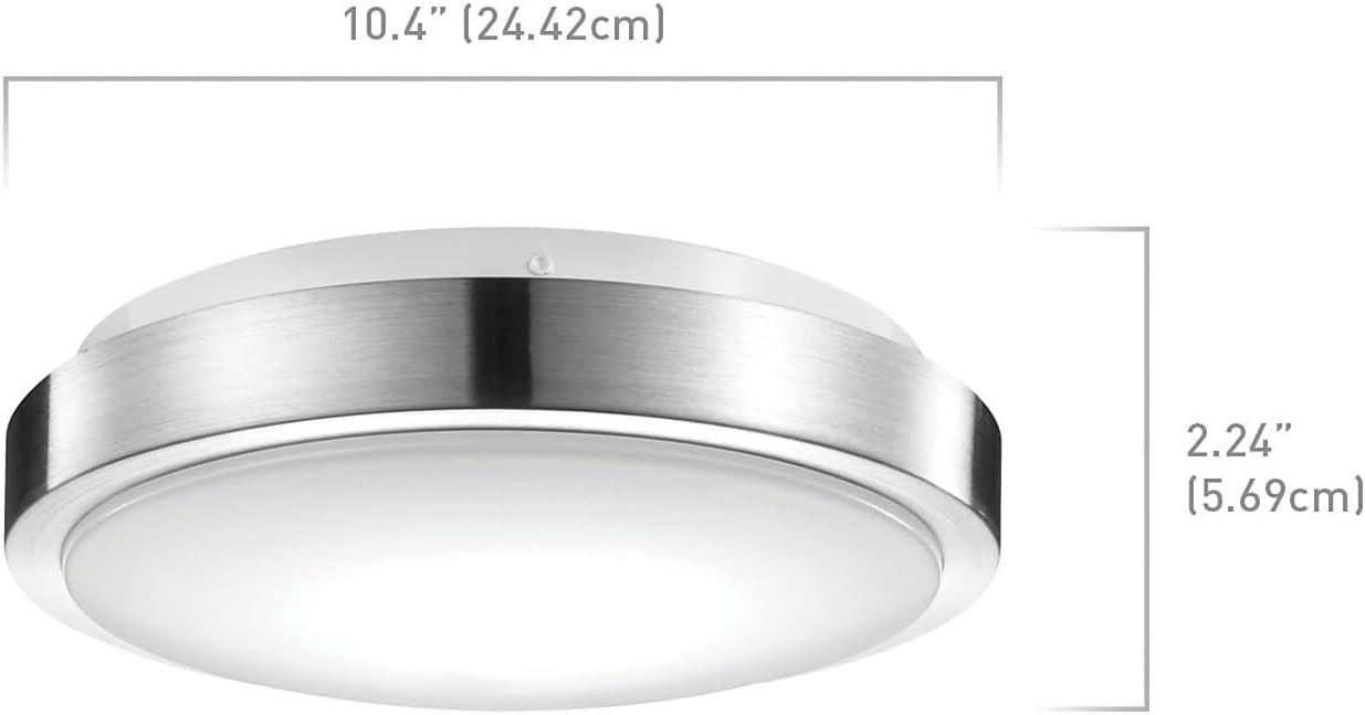 Smart Brushed Nickel 16W 11&#34; White LED Wi-Fi Enabled Voice Activated Flush Mount Ceiling Light