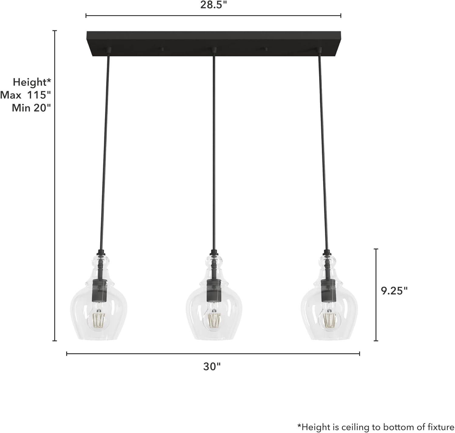 Maple Park 3 Light Linear Bell Pendant